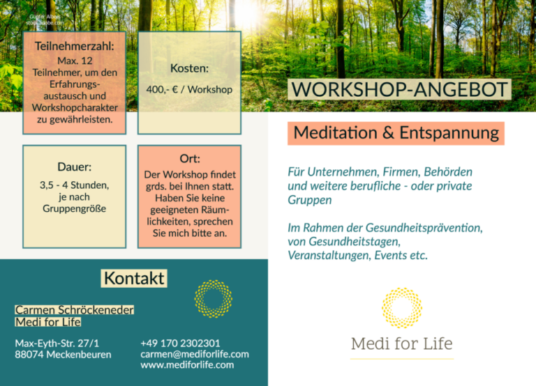 Workshop-Angebot Meditation und Entspannung